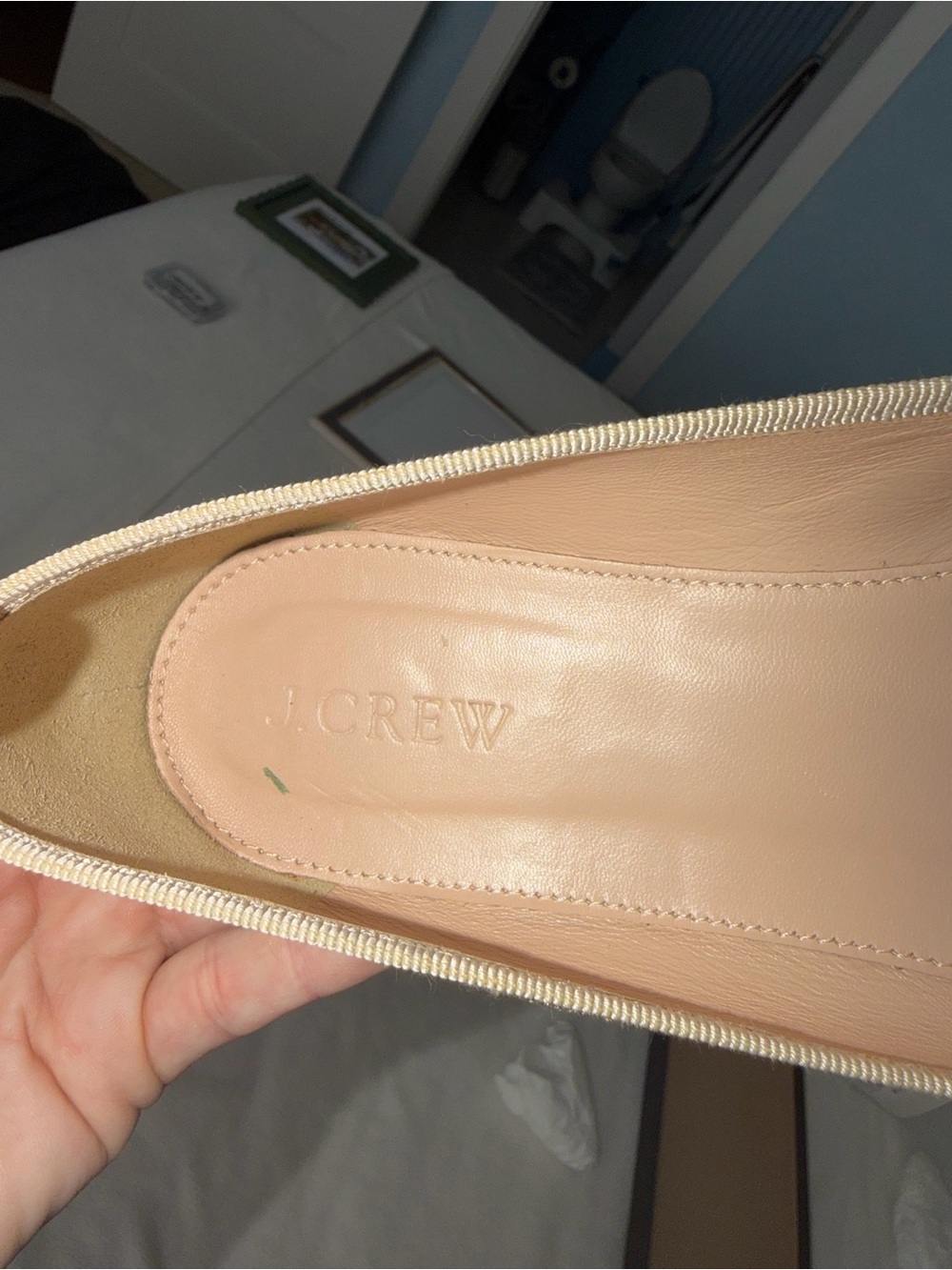J. Crew Gold Gemma Glitter Ballet Flats with Bow Accent - Picture 4 of 5